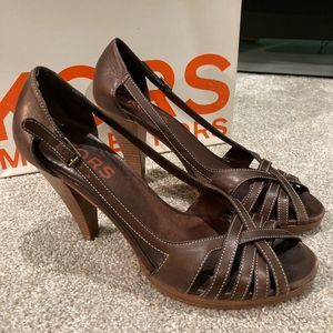 Gorgeous Michael Kors Chocolate Brown Daytona Heels - Gently Used